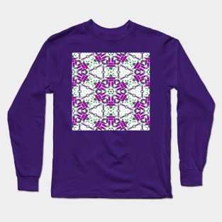 Ultraviolet Purple and Green Dotty Turkish Look Tile Long Sleeve T-Shirt